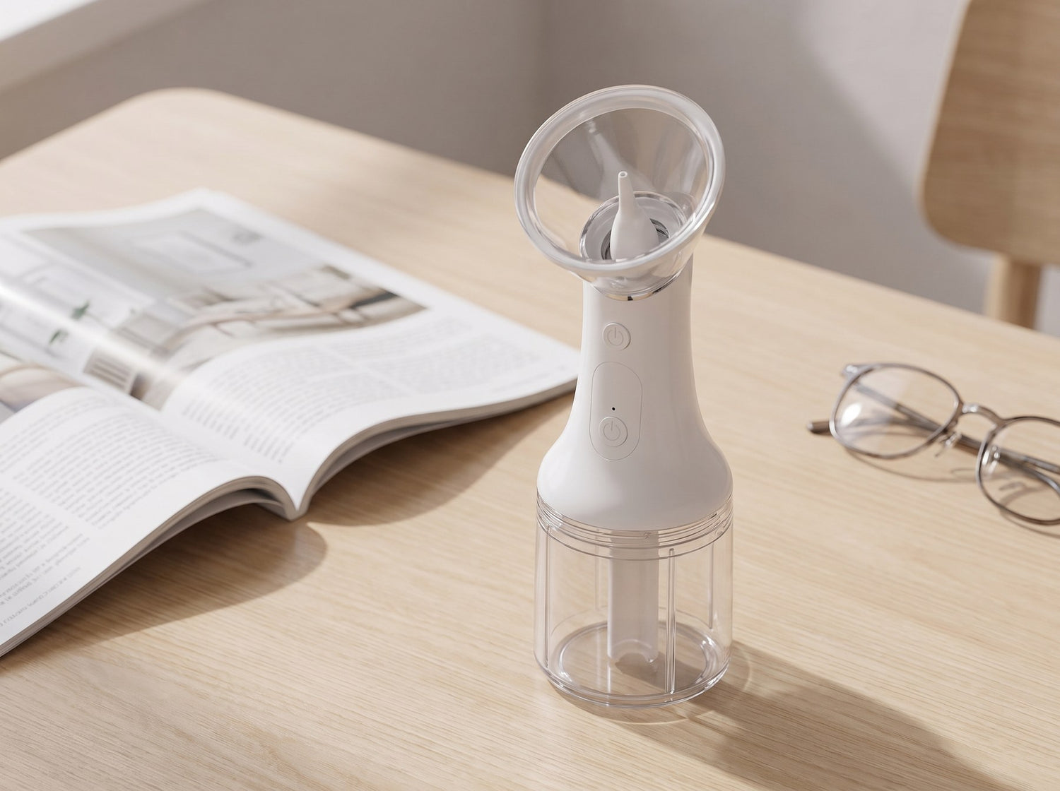 Nettoyeur d'oreilles CLIMEO posé près d'un magazine ouvert
